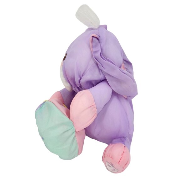 Vintage Fisher Price Puffalump Easter Bunny Rabbit Purple Pink 10" 1988 Eighties - Picture 4 of 10